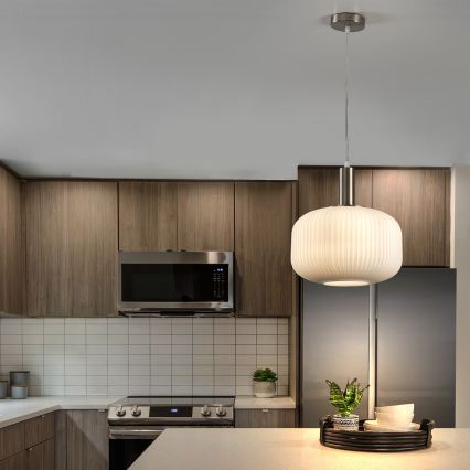 ONLI - Lustr na lanku DOROTY 1xE27/15W/230V bílá/lesklý chrom