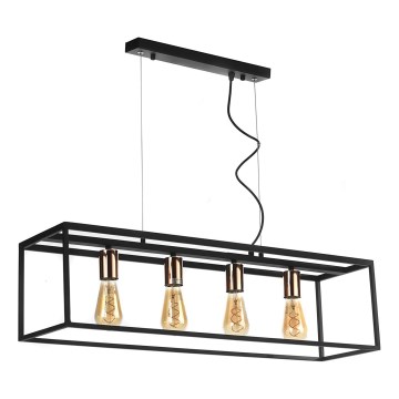 ONLI - Lustr na lanku FLOKI 4xE27/15W/230V černá/měděná