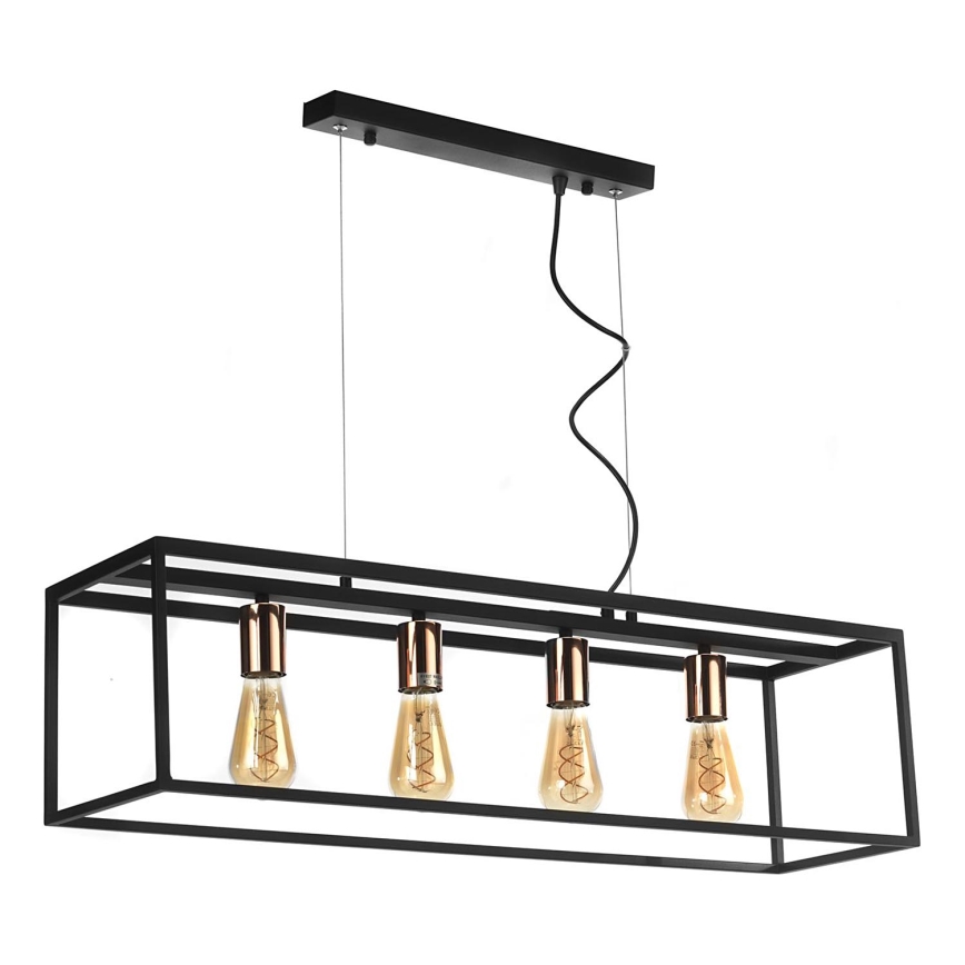 ONLI - Lustr na lanku FLOKI 4xE27/15W/230V černá/měděná