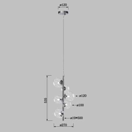 ONLI - Lustr na lanku KIMBERLY 6xG9/6W/230V lesklý chrom