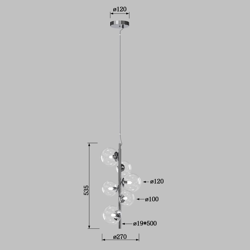 ONLI - Lustr na lanku KIMBERLY 6xG9/6W/230V lesklý chrom