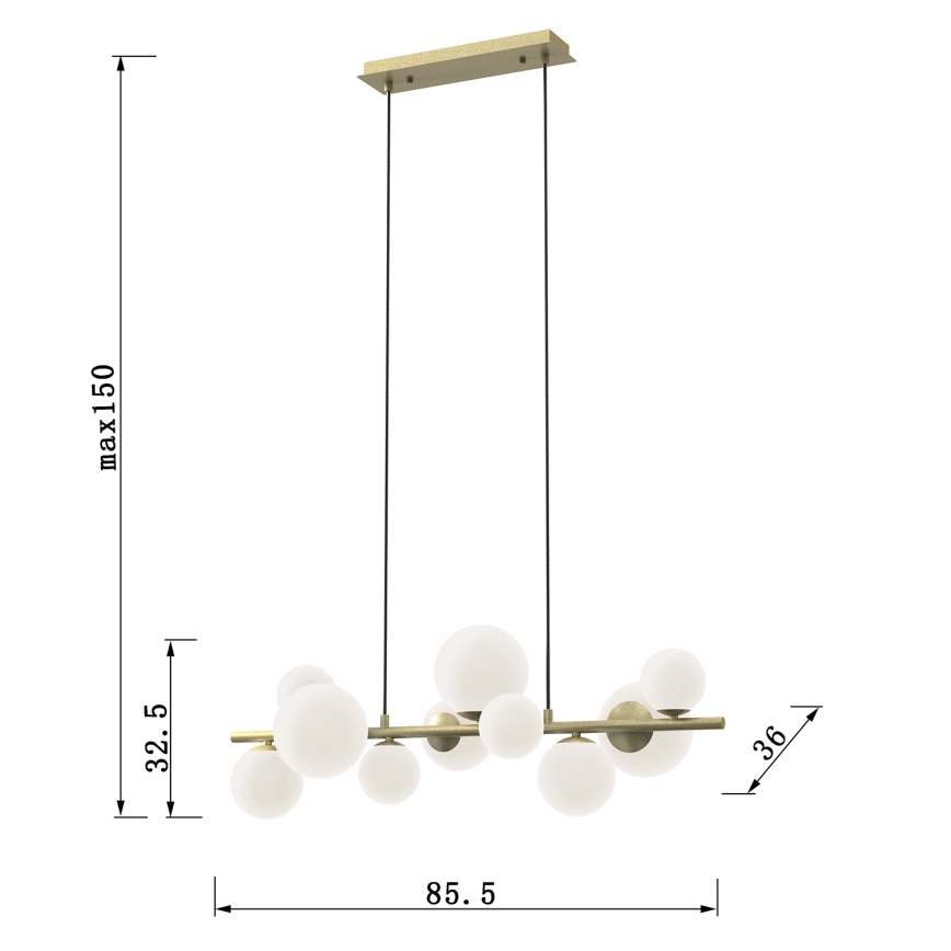 ONLI - Lustr na lanku PALOMA 10xG9/3W/230V zlatá