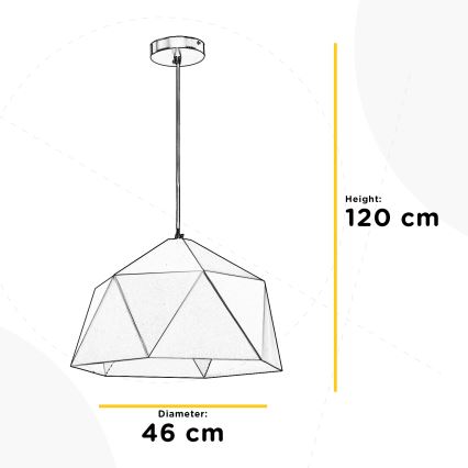 ONLI - Lustr na lanku YONG 1xE27/22W/230V černá pr. 46 cm