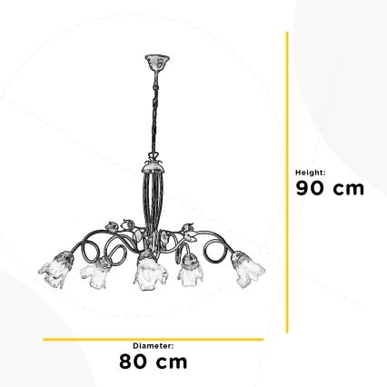 ONLI - Lustr na řetězu ARIANNA 5xE14/6W/230V