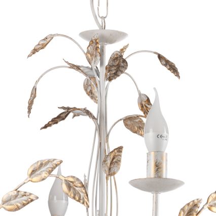 ONLI - Lustr na řetězu COLLANA 6xE14/6W/230V bílá/zlatá