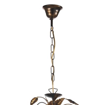 ONLI - Lustr na řetězu COLLANA 6xE14/6W/230V bronzová/zlatá