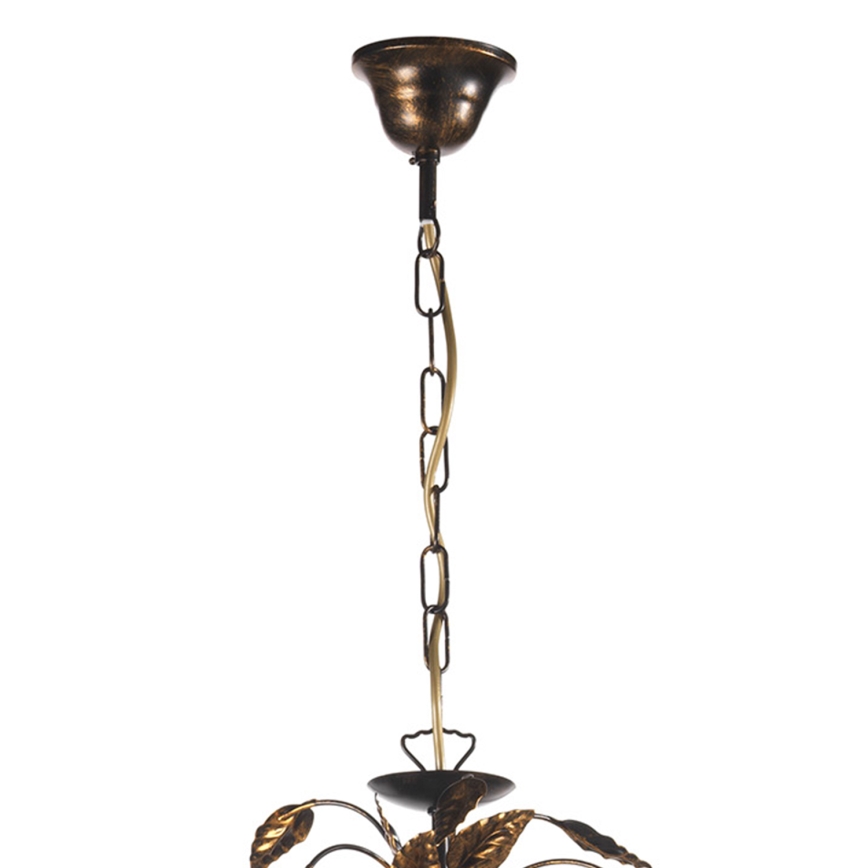ONLI - Lustr na řetězu COLLANA 6xE14/6W/230V bronzová/zlatá