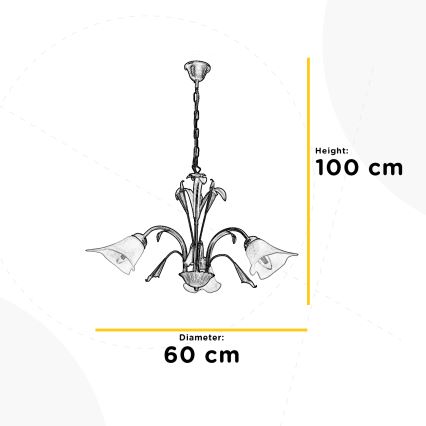 ONLI - Lustr na řetězu LUCREZIA 3xE14/6W/230V krémová