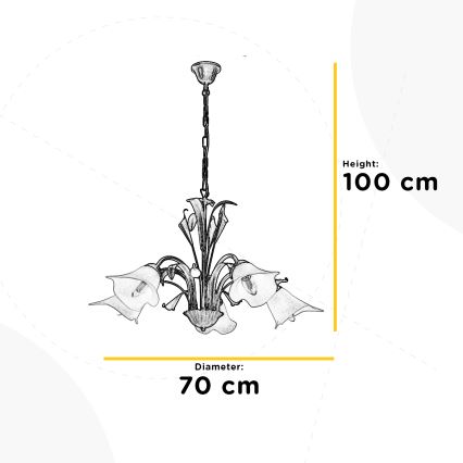 ONLI - Lustr na řetězu LUCREZIA 5xE14/6W/230V bronzová