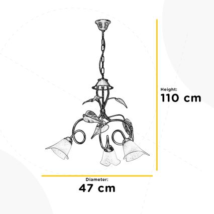 ONLI - Lustr na řetězu MIRANDA 3xE14/6W/230V