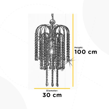 ONLI - Lustr na řetězu PIOGGIA 1xE27/22W/230V chrom