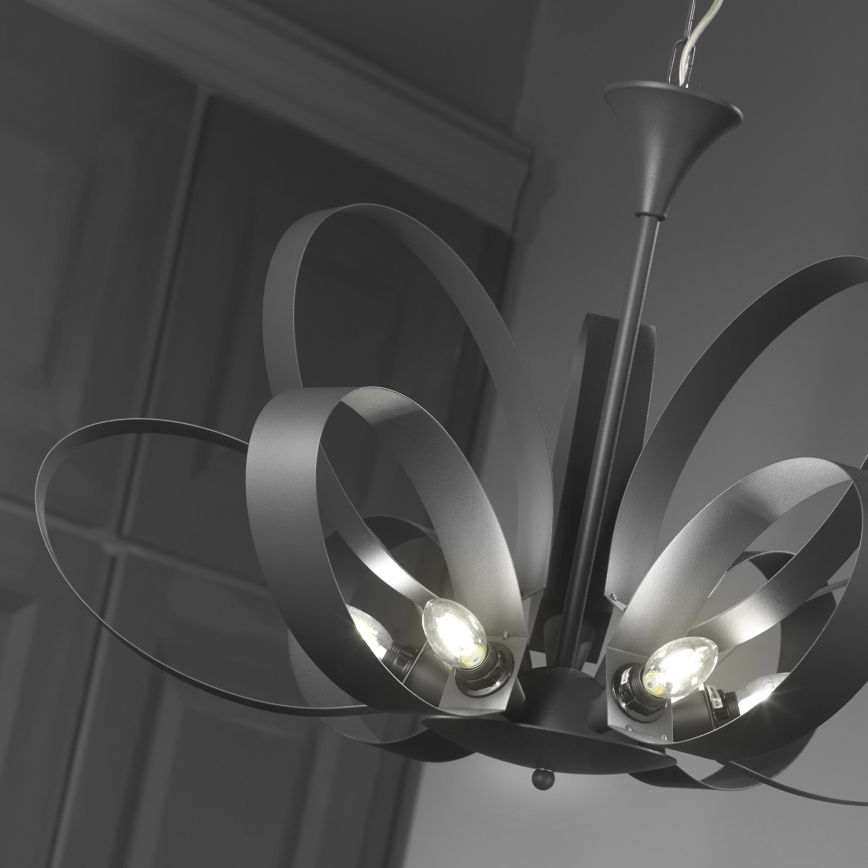 ONLI - Lustr na řetězu SERENA 9xE14/6W/230V černá