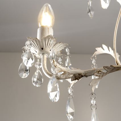 ONLI - Lustr na řetězu TERESA 3xE14/6W/230V bílá