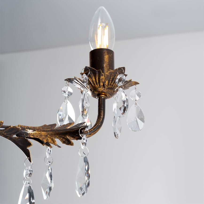 ONLI - Lustr na řetězu TERESA 3xE14/6W/230V bronzová