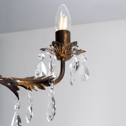 ONLI - Lustr na řetězu TERESA 5xE14/6W/230V bronzová