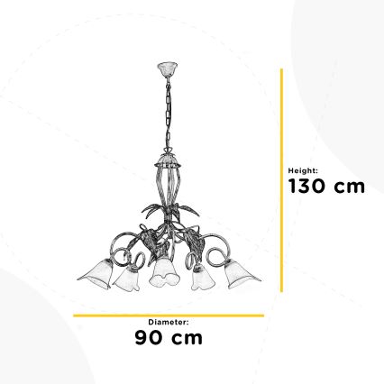 ONLI - Lustr na řetězu VANDA 5xE14/6W/230V