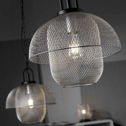 ONLI - Lustr na řetězu ZAIR 1xE27/22W/230V černá/stříbrná