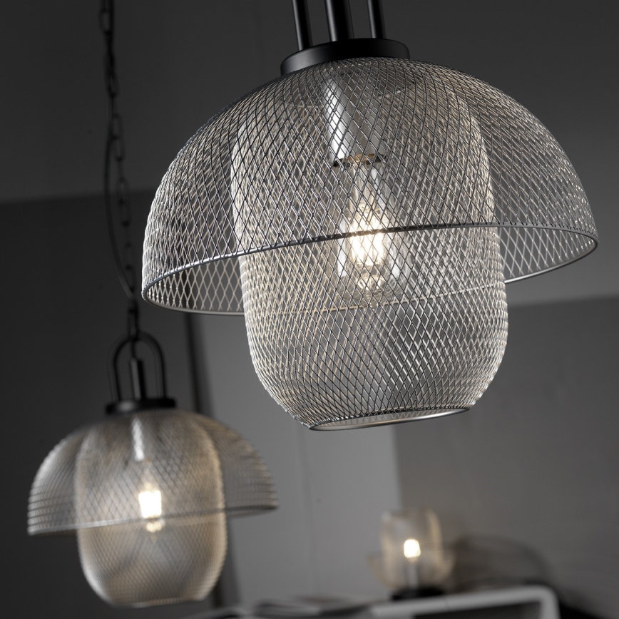 ONLI - Lustr na řetězu ZAIR 1xE27/22W/230V černá/stříbrná