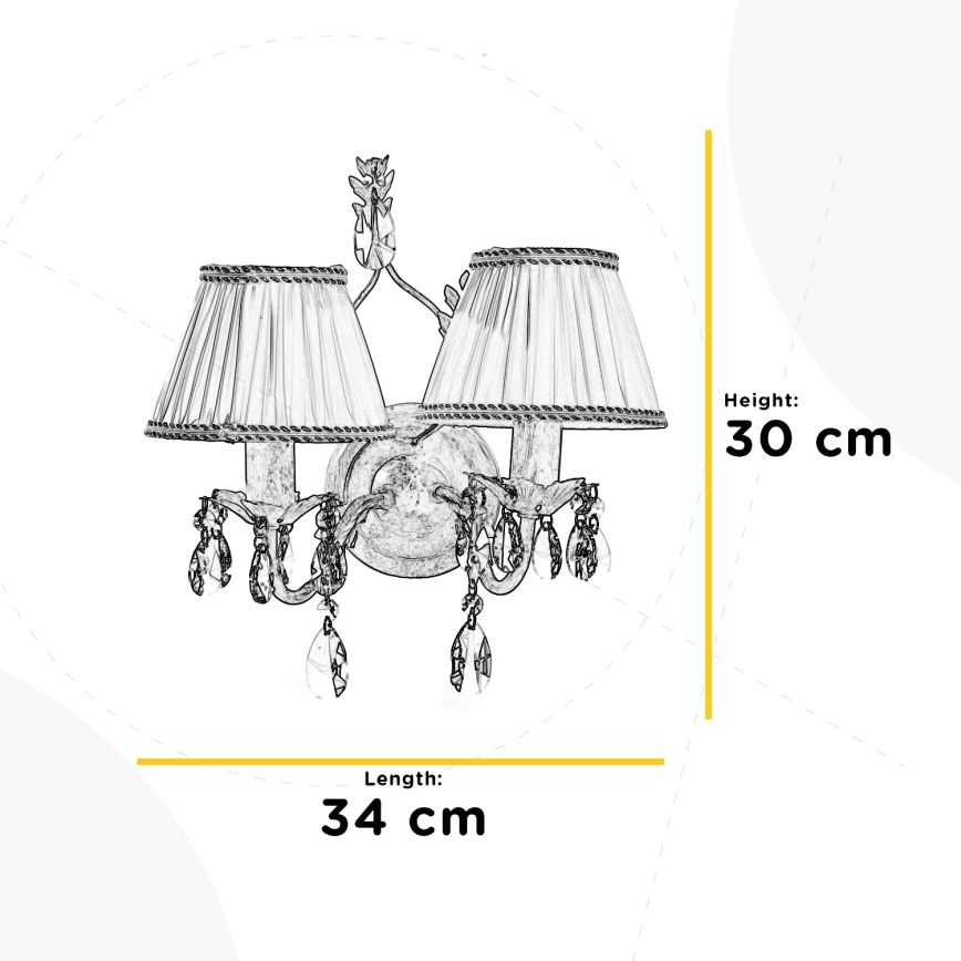 ONLI - Nástěnné svítidlo KAREN 2xE14/6W/230V bronzová