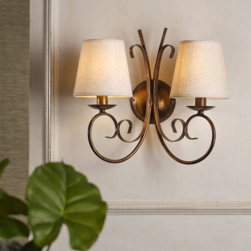 ONLI - Nástěnné svítidlo POMPEI 2xE14/6W/230V bronzová