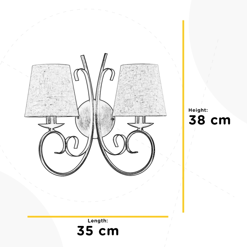 ONLI - Nástěnné svítidlo POMPEI 2xE14/6W/230V bronzová