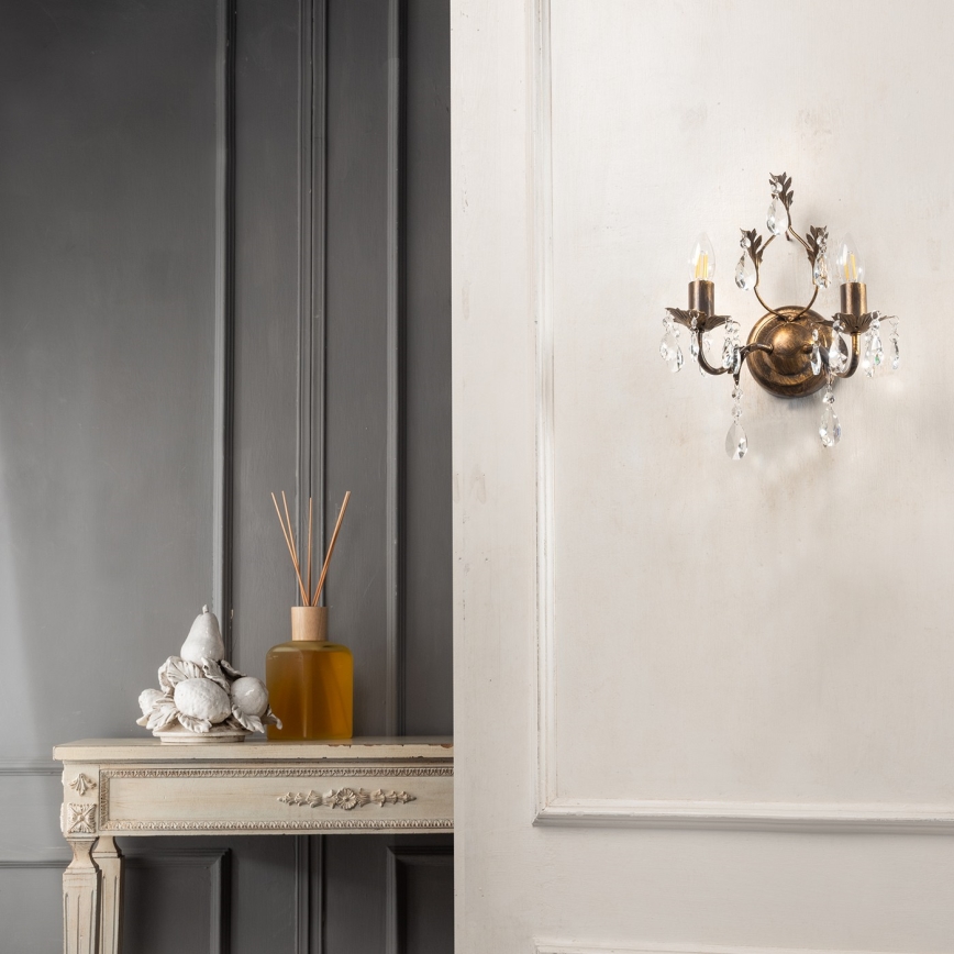 ONLI - Nástěnné svítidlo TERESA 2xE14/6W/230V bronzová