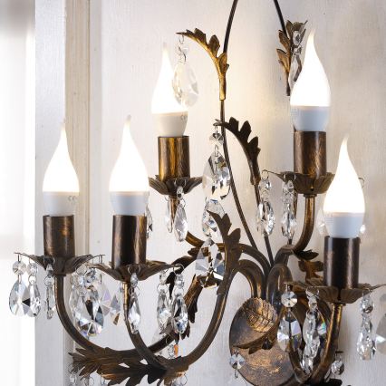 ONLI - Nástěnné svítidlo TERESA 5xE14/6W/230V bronzová