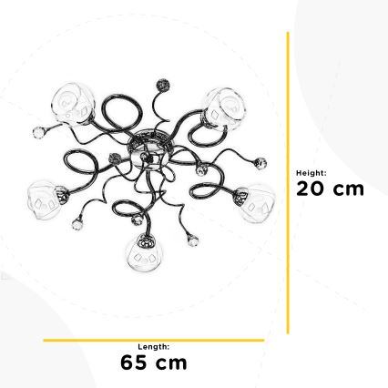 ONLI - Přisazený lustr WENDY 5xE14/6W/230V lesklý chrom