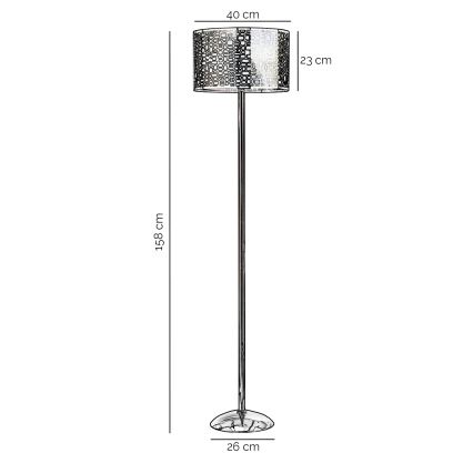 ONLI - Stojací lampa BRUCE 1xE27/15W/230V matný chrom