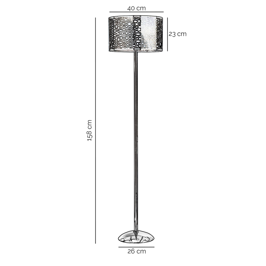 ONLI - Stojací lampa BRUCE 1xE27/15W/230V matný chrom