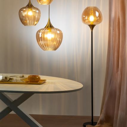 ONLI - Stojací lampa ELIDE 1xE27/15W/230V černá/měděná