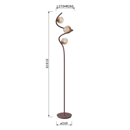 ONLI - Stojací lampa FRIDA 3xG9/10W/230V měděná