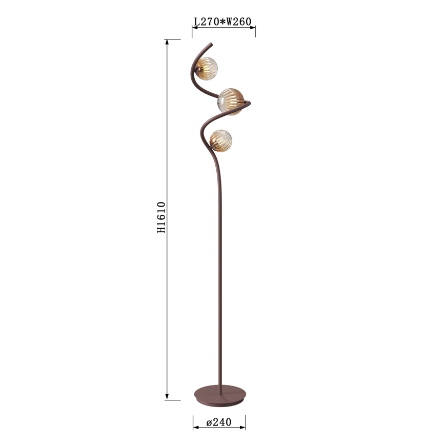 ONLI - Stojací lampa FRIDA 3xG9/10W/230V měděná