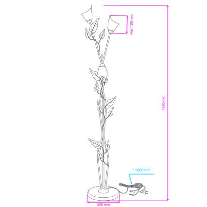 ONLI - Stojací lampa MIRANDA 3xE14/6W/230V