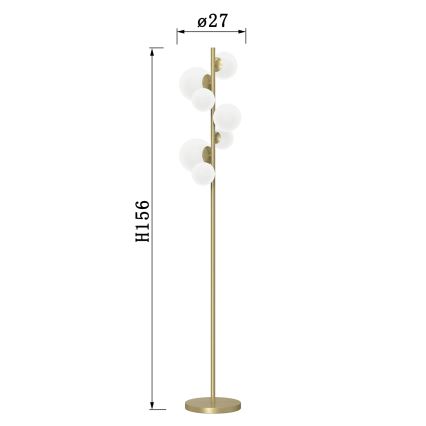 ONLI - Stojací lampa PALOMA 7xG9/10W/230V zlatá