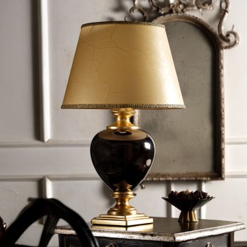 ONLI - Stolní lampa AMADEUS 1xE27/15W/230V 72 cm černá/zlatá