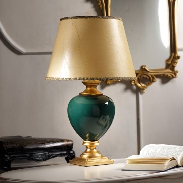 ONLI - Stolní lampa AMADEUS 1xE27/15W/230V 72 cm zelená/zlatá