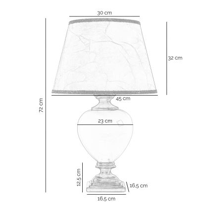 ONLI - Stolní lampa AMADEUS 1xE27/15W/230V šedá