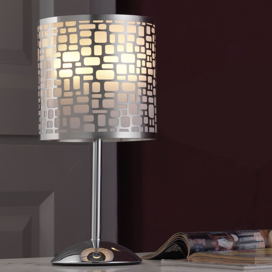ONLI - Stolní lampa BRUCE 1xE27/15W/230V 40 cm matný chrom