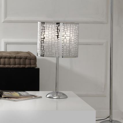 ONLI - Stolní lampa BRUCE 1xE27/15W/230V 53 cm matný chrom