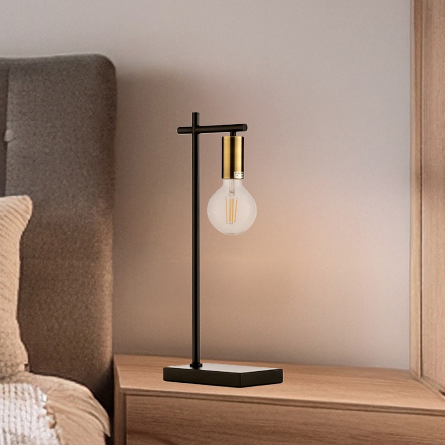 ONLI - Stolní lampa CROSS 1xE27/22W/230V černá/mosaz