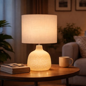 ONLI - Stolní lampa ELUMA 2xE27/15W/230V 48 cm bílá