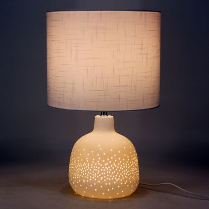 ONLI - Stolní lampa ELUMA 2xE27/15W/230V 48 cm bílá