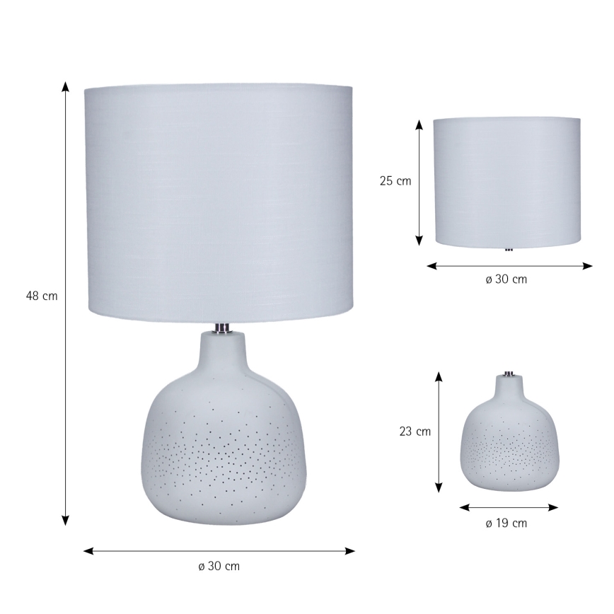 ONLI - Stolní lampa ELUMA 2xE27/15W/230V 48 cm bílá