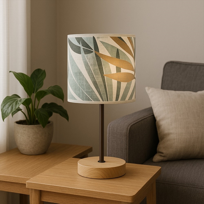 ONLI - Stolní lampa FLORA 1xE27/22W/230V 28 cm zelená/zlatá