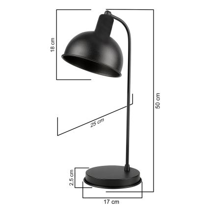 ONLI - Stolní lampa ISTANBUL 1xE27/22W/230V 50 cm černá