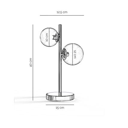 ONLI - Stolní lampa KIMBERLY 2xG9/6W/230V 40 cm lesklý chrom