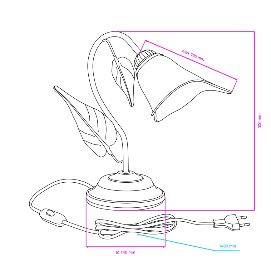 ONLI - Stolní lampa MIRANDA 1xE14/6W/230V