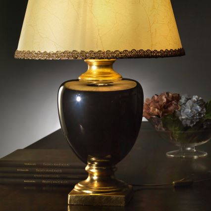 ONLI - Stolní lampa MOZART 1xE27/22W/230V černá/zlatá 67 cm