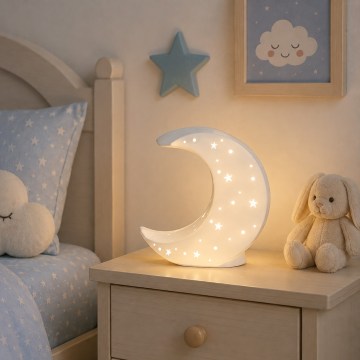 ONLI - Stolní lampa PORCELLANA 1xE14/6W/230V 21 cm měsíc